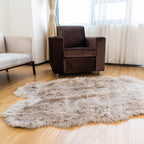 Silver Orchid Parrott Faux Fur Sheepskin Area Rug