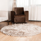 Silver Orchid Parrott Faux Fur Sheepskin Area Rug