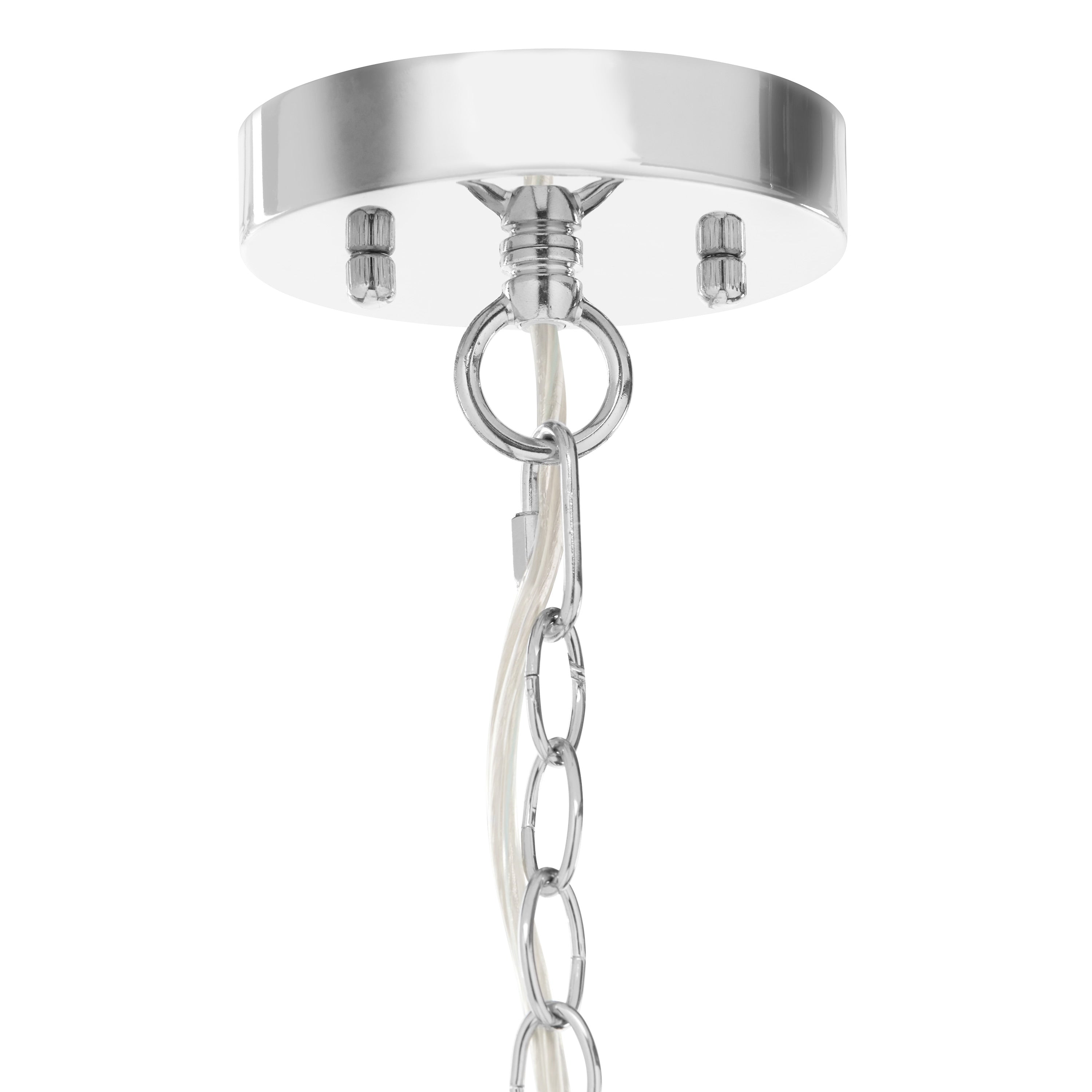 Silver Orchid Wallock Glass and Faceted Crystal Glass Jewels Plug-in and Hardwire Hanging Pendant