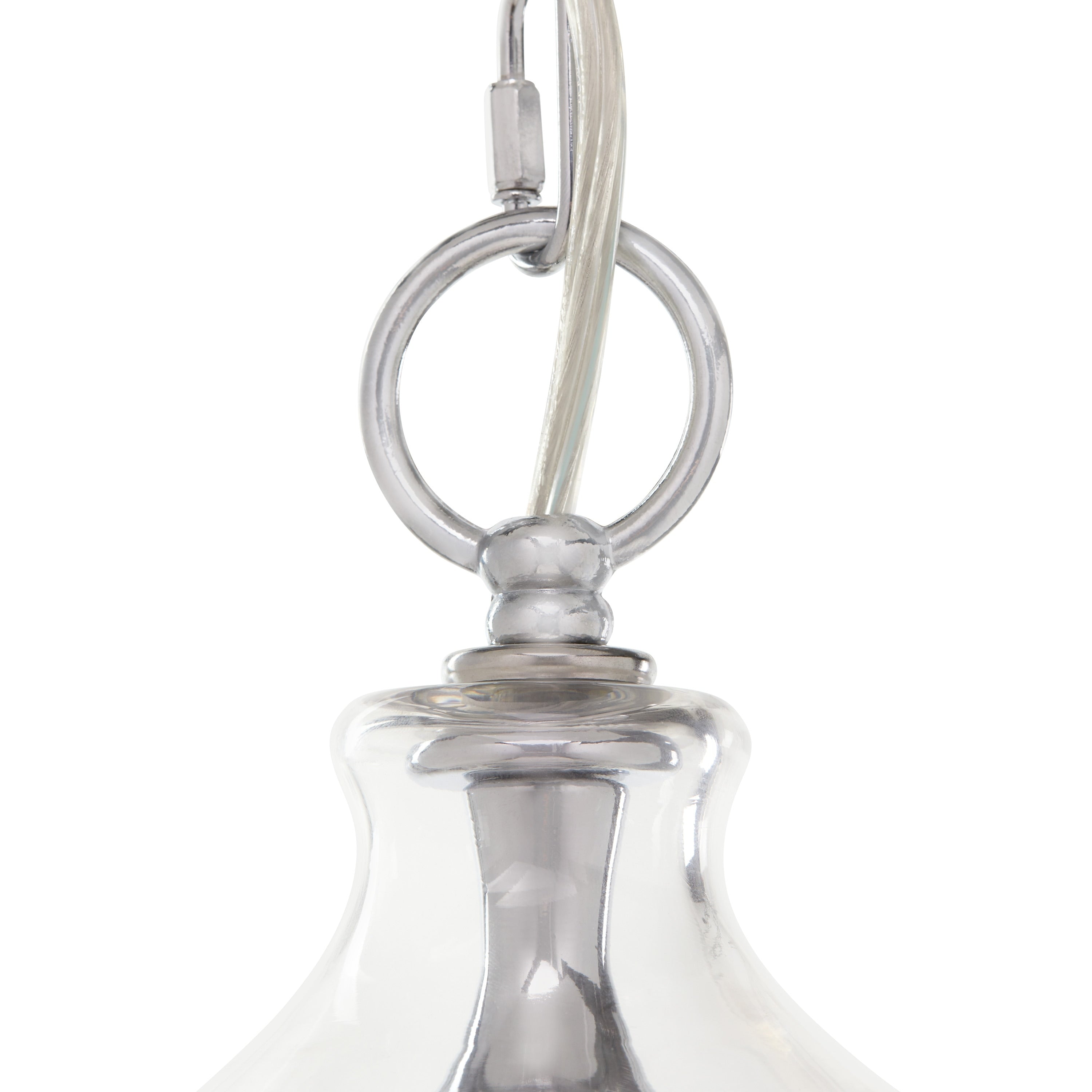 Silver Orchid Wallock Glass and Faceted Crystal Glass Jewels Plug-in and Hardwire Hanging Pendant