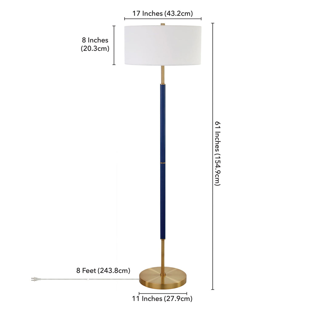 Simone 2-Light Floor Lamp with Fabric Shade