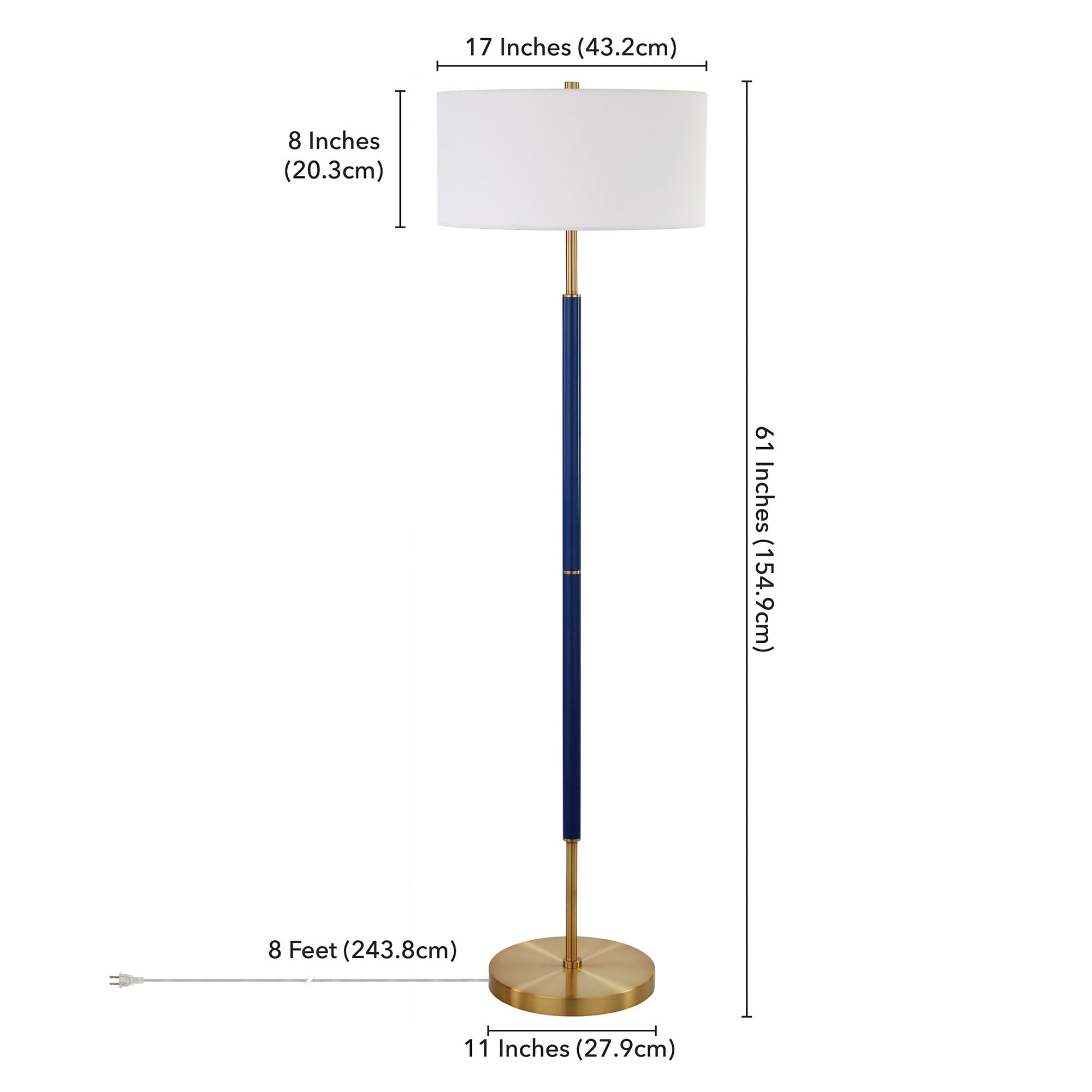 Simone 2-Light Floor Lamp with Fabric Shade