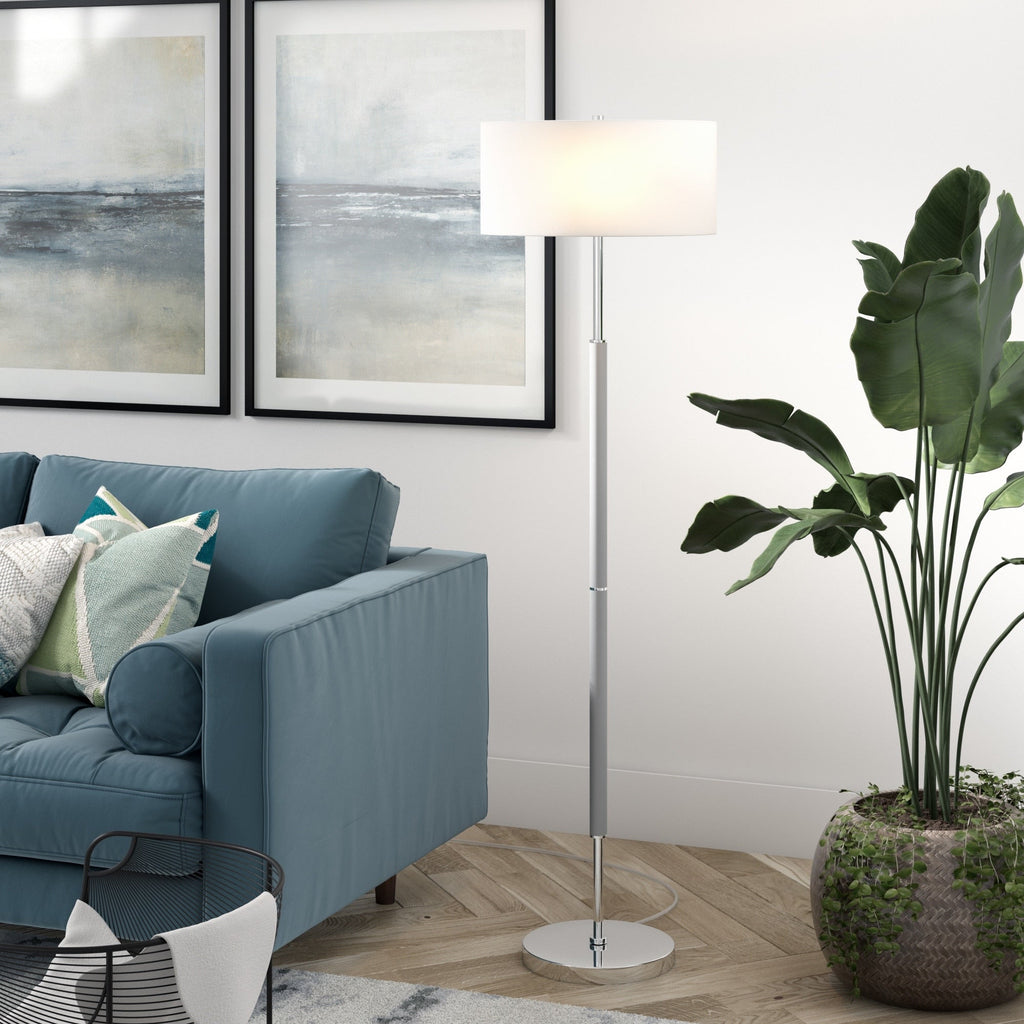 Simone 2-Light Floor Lamp with Fabric Shade