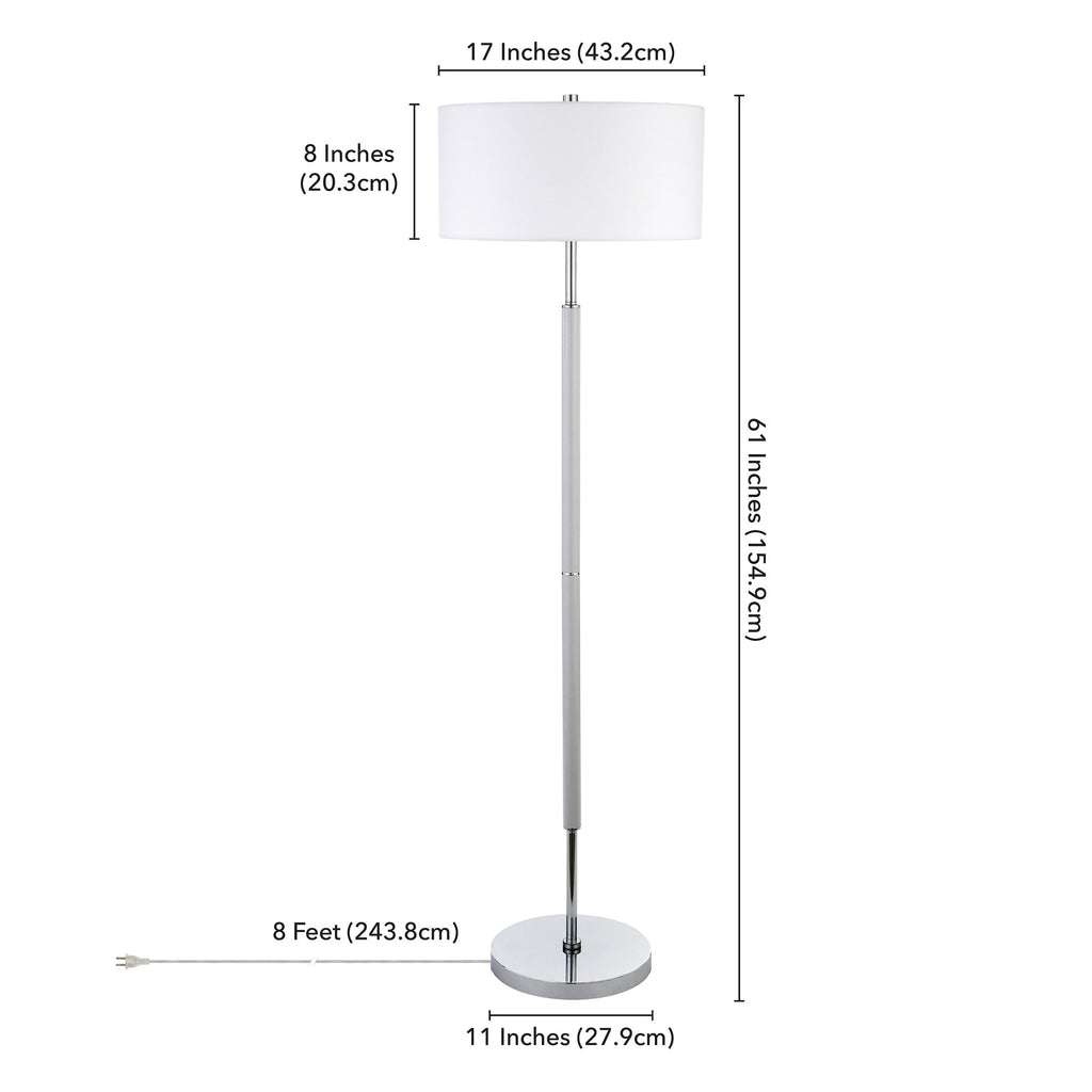 Simone 2-Light Floor Lamp with Fabric Shade