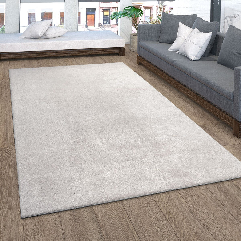Soft Washable Area Rug with Anti-Slip Backing in solid Colors