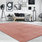 Soft Washable Area Rug with Anti-Slip Backing in solid Colors