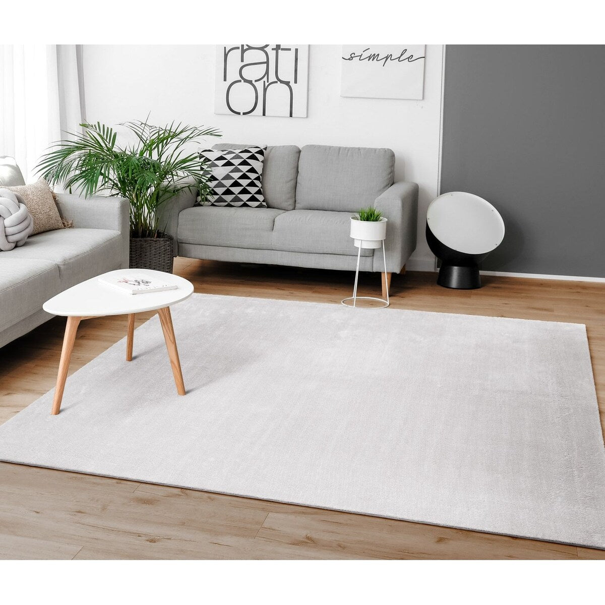 Soft Washable Area Rug with Anti-Slip Backing in solid Colors