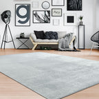 Soft Washable Area Rug with Anti-Slip Backing in solid Colors