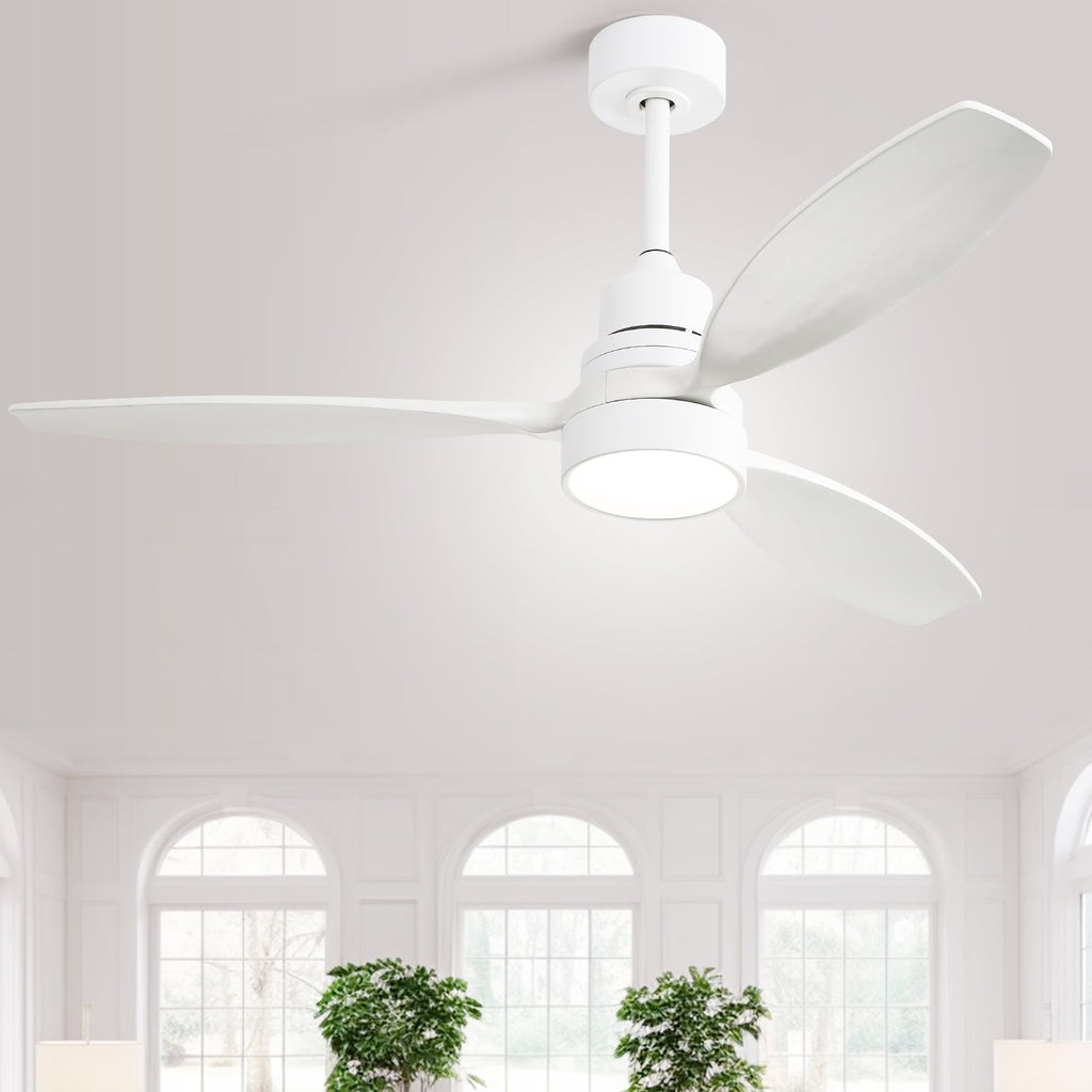 Sofucor 52 Indoor Wood Ceiling Fan Light with Remote, Integrated Light Optional