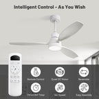 Sofucor 52 Indoor Wood Ceiling Fan Light with Remote, Integrated Light Optional