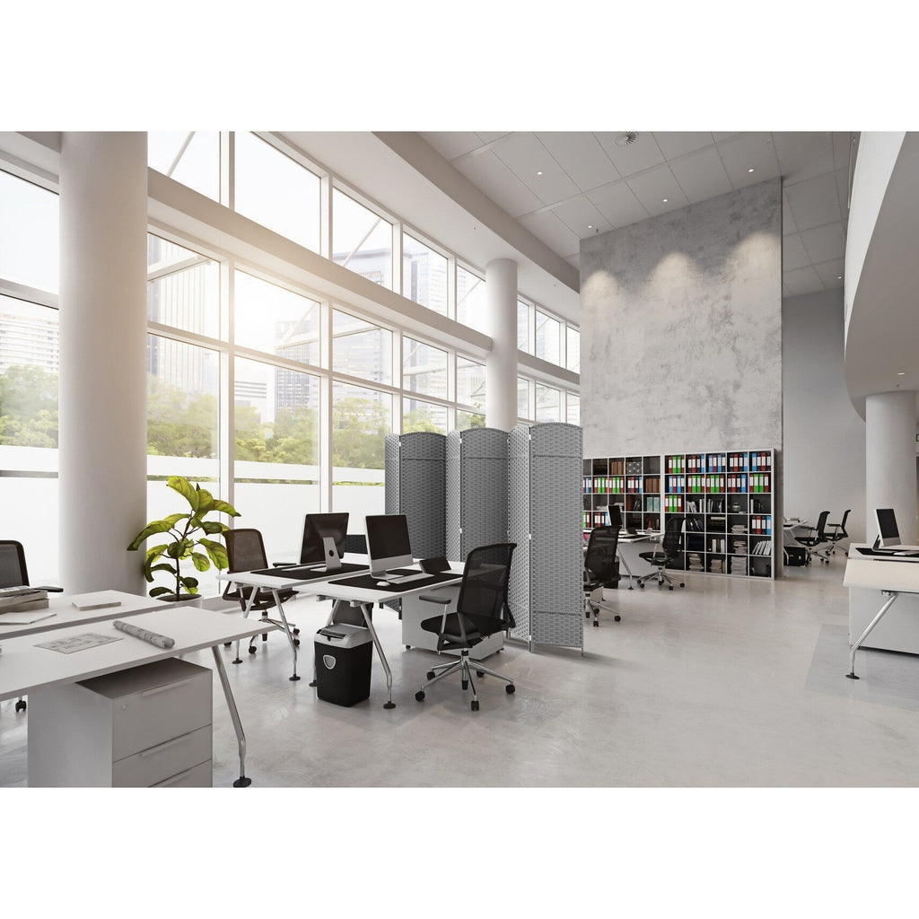 Sorbus 6 Panel Room Divider Tall Privacy Partition Screen Extra Wide Double Hinged Mesh Hand-Woven Folding Wall Divider - 6ft