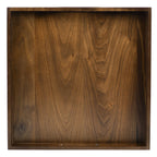 KINWELL Square Black Walnut Wood Serving Tray Ottoman Tray with Handles