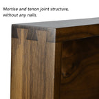 KINWELL Square Black Walnut Wood Serving Tray Ottoman Tray with Handles