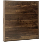 KINWELL Square Black Walnut Wood Serving Tray Ottoman Tray with Handles