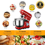 Stand Mixer - 7.5QT Capacity, 10-Speed Settings, 660W Motor