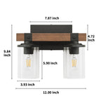 Starsky 2/3/4-Light Modern Farmhouse Dimmable Bathroom Glass Vanity Light with Clear Cylinder Shade