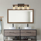 Starsky 2/3/4-Light Modern Farmhouse Dimmable Bathroom Glass Vanity Light with Clear Cylinder Shade