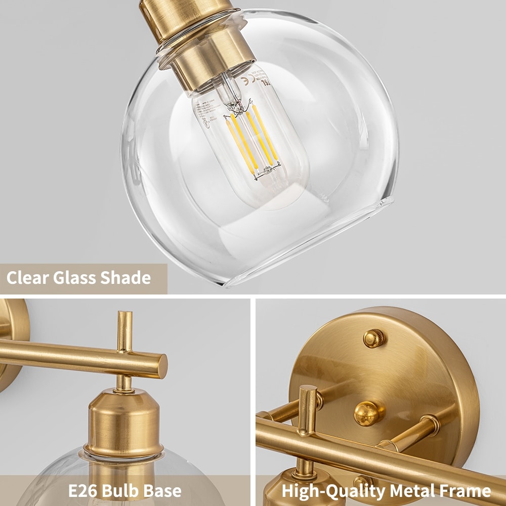 Starsky 4-Lights Modern Dimmable Bathroom Vanity Light with Globe Glass Shade