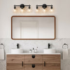 Starsky 4-Lights Modern Dimmable Bathroom Vanity Light with Globe Glass Shade