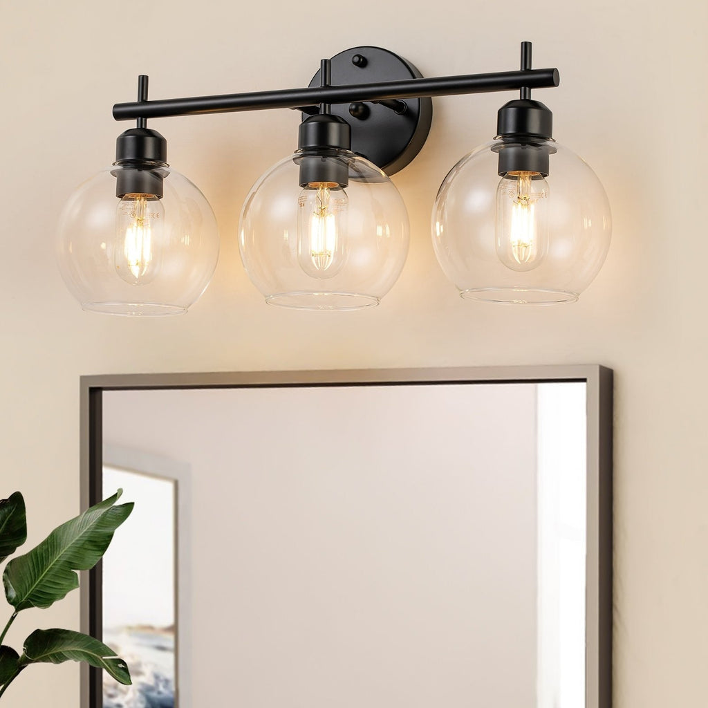 Starsky 4-Lights Modern Dimmable Bathroom Vanity Light with Globe Glass Shade