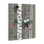 Stupell Birds and Holiday Ornaments Birch Tree Forest Canvas Wall Art