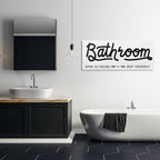 Stupell Seat Yourself Bathroom Sign Minimal Black White Canvas Wall Art