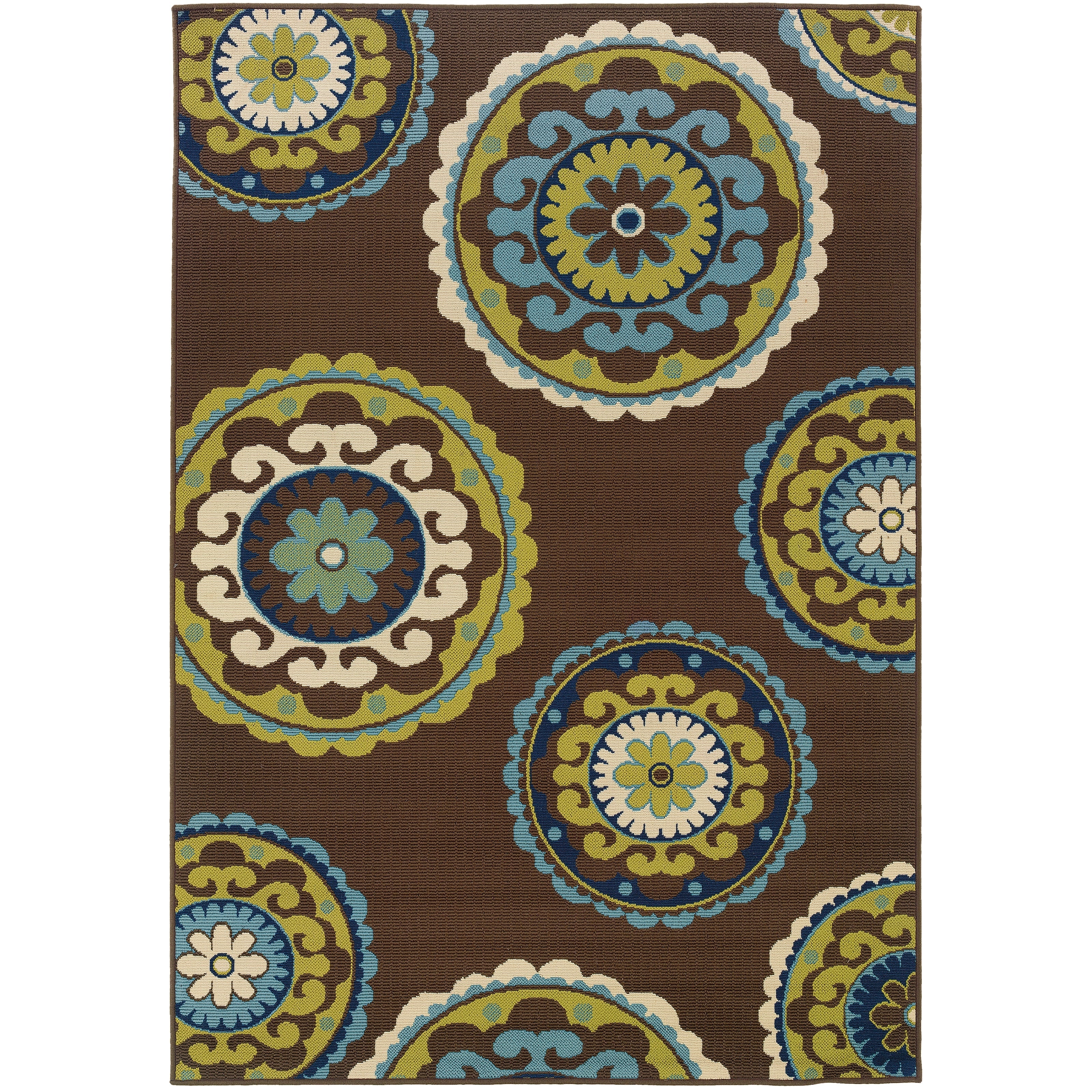 Vista Home Catalina Floral Medallions Indoor/ Outdoor Area Rug--
