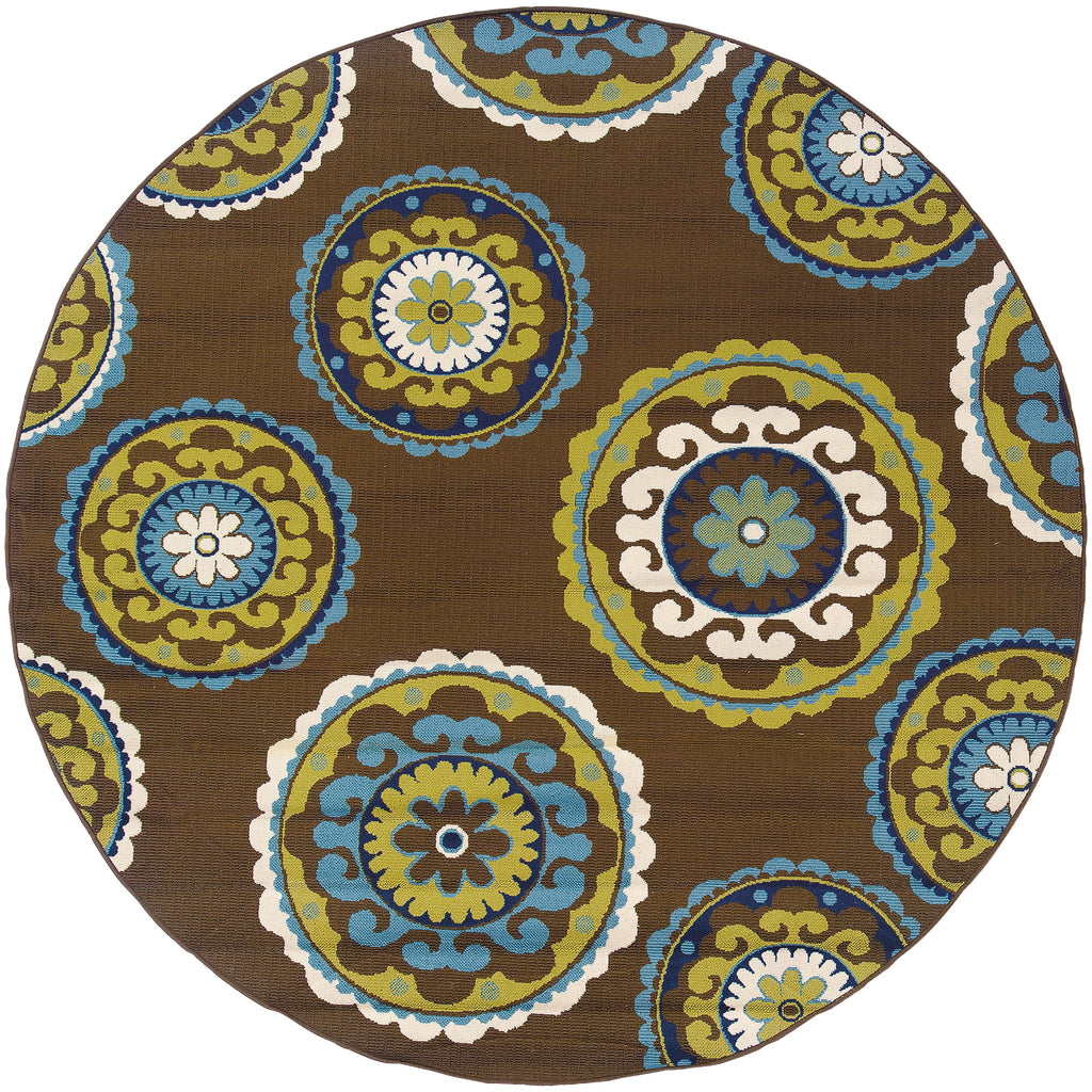 Vista Home Catalina Floral Medallions Indoor/ Outdoor Area Rug--