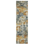 Vista Home Marissa Washable Contemporary Abstract Orange/ Blue Indoor Area Rug