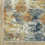 Vista Home Marissa Washable Contemporary Abstract Orange/ Blue Indoor Area Rug