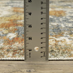 Vista Home Marissa Washable Contemporary Abstract Orange/ Blue Indoor Area Rug