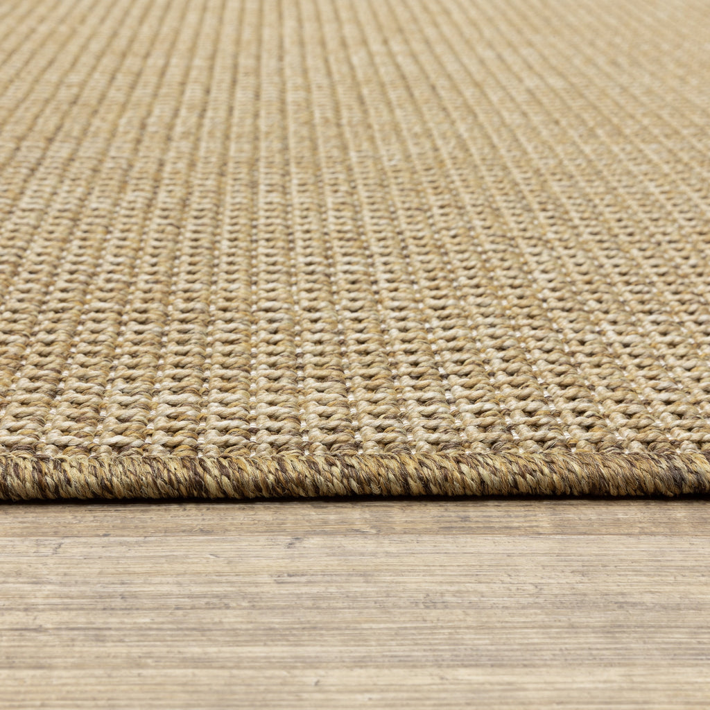 Style Haven Veranda Light Brown Solid Textured Indoor-Outdoor Area Rug
