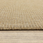 Style Haven Veranda Light Brown Solid Textured Indoor-Outdoor Area Rug