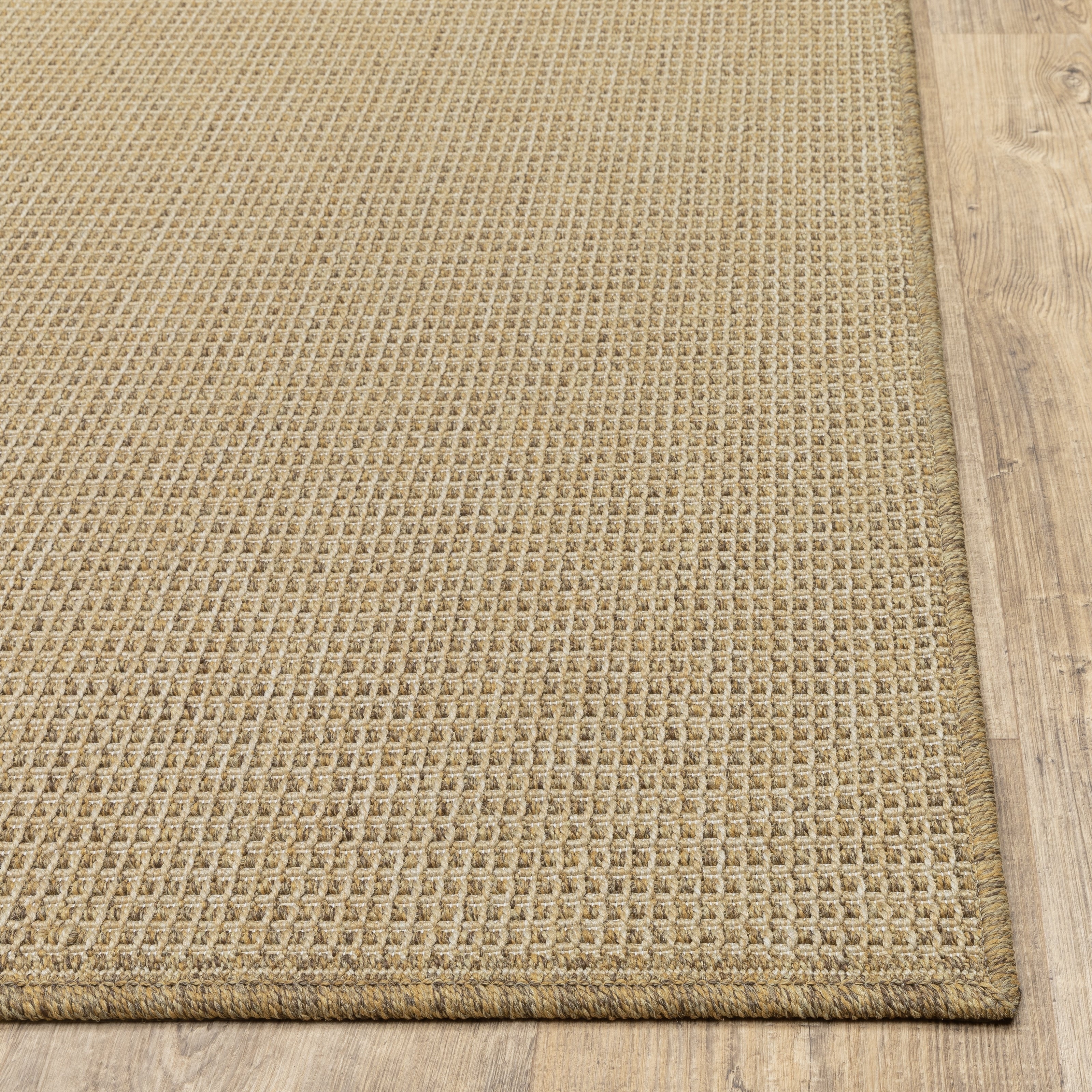 Style Haven Veranda Light Brown Solid Textured Indoor-Outdoor Area Rug