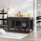 Stylish Wooden Dog Crate Furniture with Storage, 3 Drawers