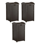 Suncast 30 Gallon Hideaway Trash Waste Bins for Outdoor, Cyberspace