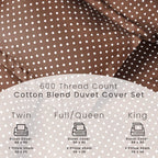 Superior Thread Count 600TC Polka Dot Cotton Blend Duvet Cover Set