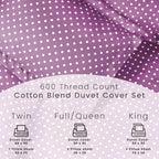 Superior Thread Count 600TC Polka Dot Cotton Blend Duvet Cover Set