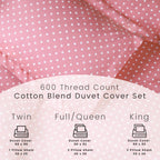 Superior Thread Count 600TC Polka Dot Cotton Blend Duvet Cover Set