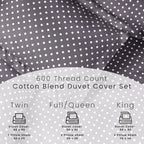 Superior Thread Count 600TC Polka Dot Cotton Blend Duvet Cover Set