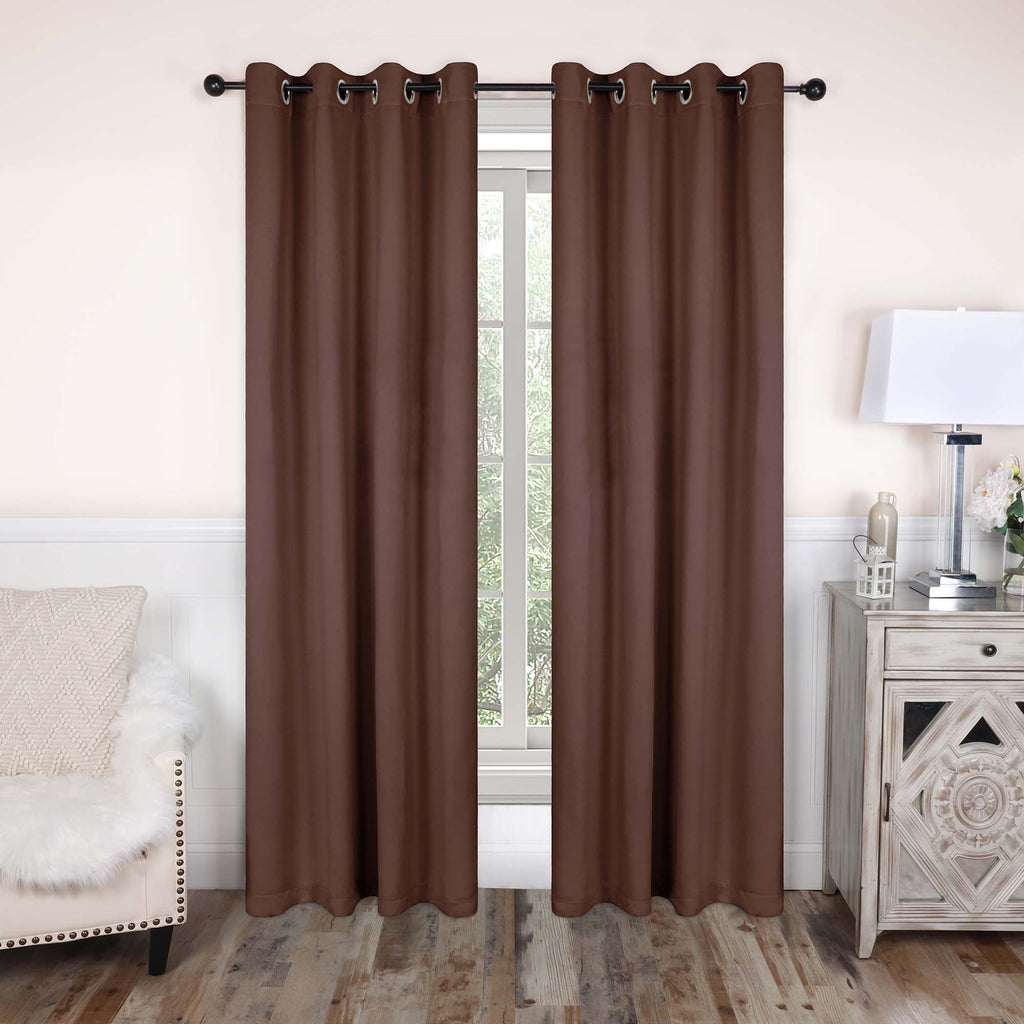 Superior Modern Solid Washable Room Darkening Blackout Curtains, Set of 2 Panels