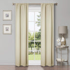 Superior Modern Solid Washable Room Darkening Blackout Curtains, Set of 2 Panels