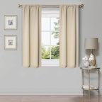 Superior Modern Solid Washable Room Darkening Blackout Curtains, Set of 2 Panels