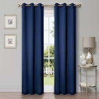Superior Modern Solid Washable Room Darkening Blackout Curtains, Set of 2 Panels