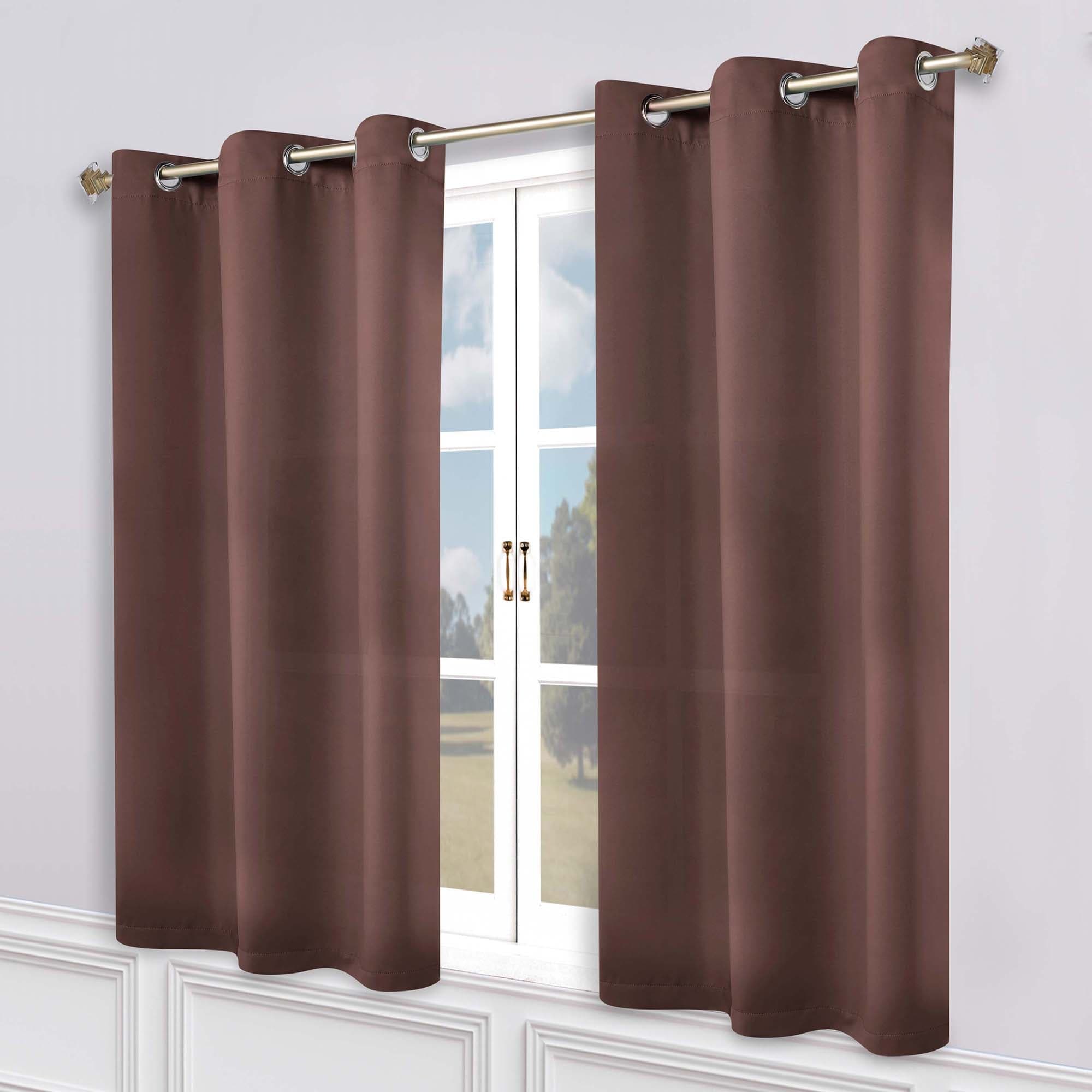 Superior Modern Solid Washable Room Darkening Blackout Curtains, Set of 2 Panels