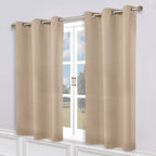Superior Modern Solid Washable Room Darkening Blackout Curtains, Set of 2 Panels
