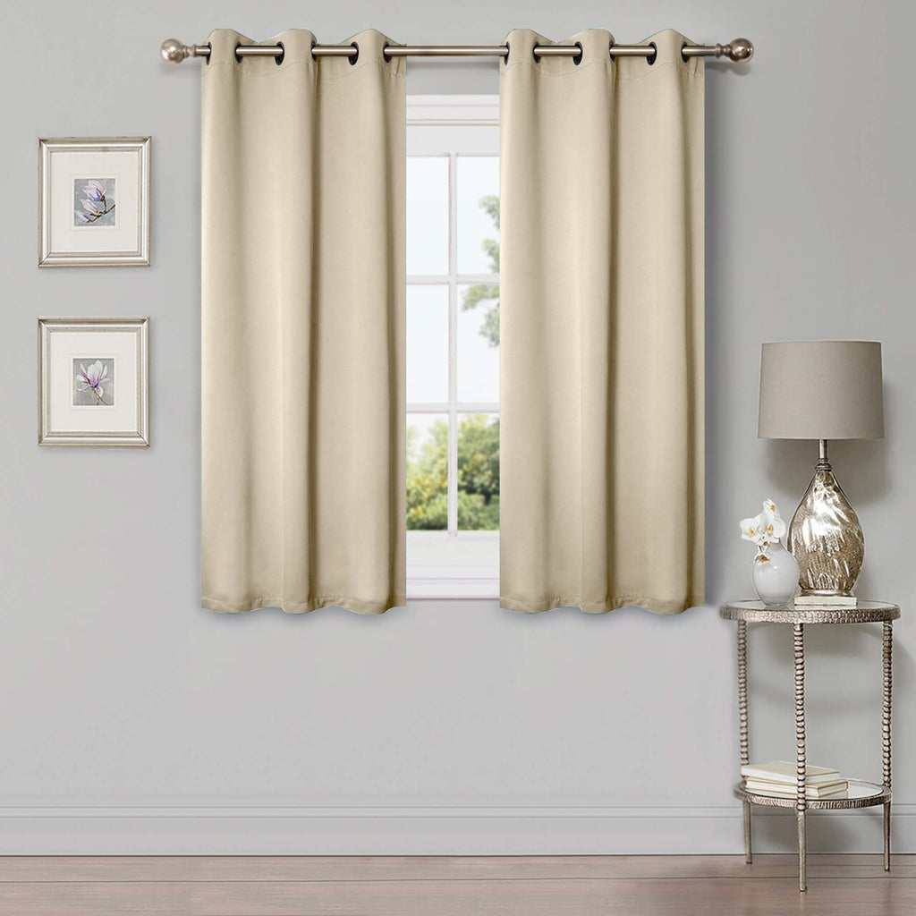 Superior Modern Solid Washable Room Darkening Blackout Curtains, Set of 2 Panels