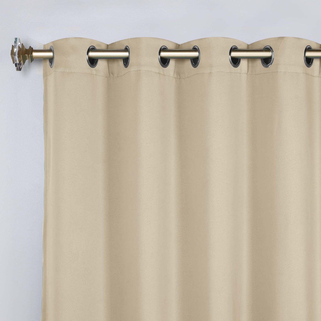 Superior Modern Solid Washable Room Darkening Blackout Curtains, Set of 2 Panels