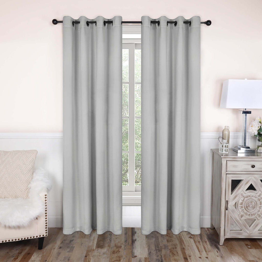 Superior Modern Solid Washable Room Darkening Blackout Curtains, Set of 2 Panels