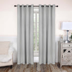Superior Modern Solid Washable Room Darkening Blackout Curtains, Set of 2 Panels
